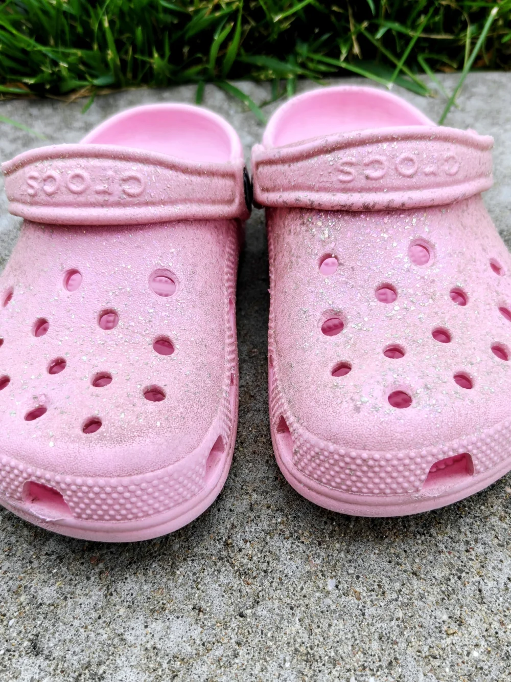 Crocs Girls Kids Pink Glitter Crocs Clogs Sandals Size J1 Size 1